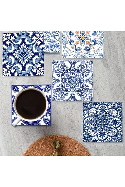 Choice BD122 6 pieces/set of mandala patterned wooden anti-slip coasters, sui...