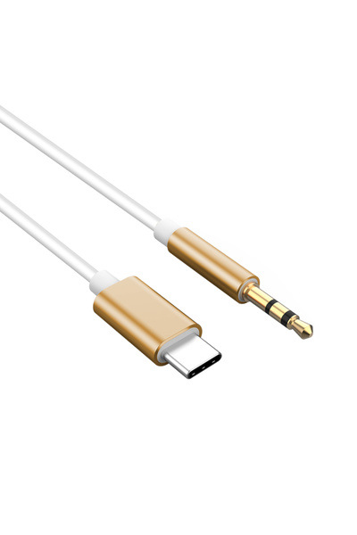 Choice كابل صوت TPE ذهبي بطول 1 متر من نوع USB Type C إلى 3.5 ملم AUX محول سم...