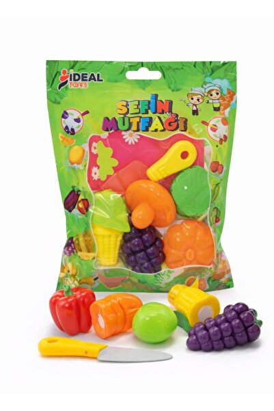 NASYONEL TOYS Oyuncak Sebze Meyve Kesme Seti – Şefin Mutfağı Evcilik Oyuncağı...