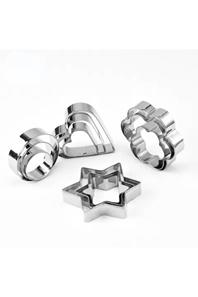 Choice 12PCS Sets 12PCS/Sets DIY Metal Cookies Cutters Creative Round/Heart/F...