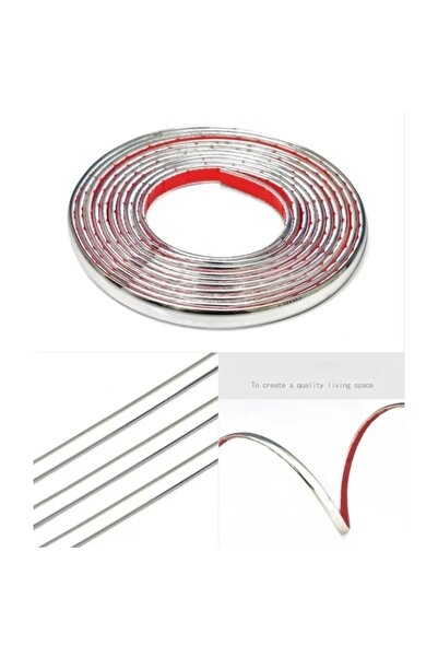 Choice شريط تزيين جداري ذاتي اللصق من مادة PVC، فضي اللون، بطول 5 أمتار (196....