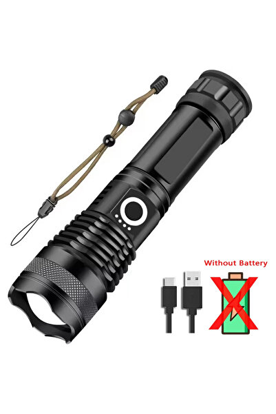 XIWANGFIRE مصباح يدوي تكتيكي عالي الطاقة قابل لإعادة الشحن بتقنية LED، مصنوع ...