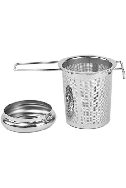 Choice Silver Stainless Steel Tea Drain with Lid Tea Strainer Collapsible Dou...