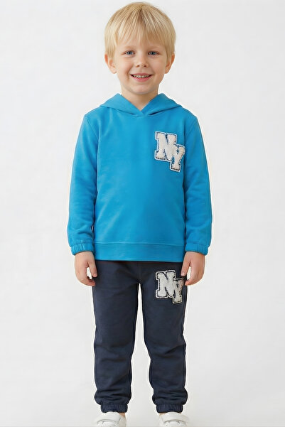 BABY SPORT Set de trening pentru băieți, cu glugă, din bumbac imprimat, cu im...