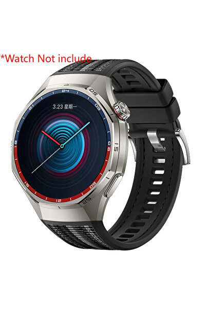 Choice سوار نايلون أسود جديد لساعة GT6 Pro مقاس 46 مم، سوار سيليكون + منسوج ل...