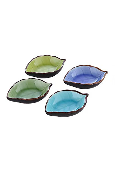 Choice 4PCS 1/4PCS Leaves Ceramic Saucer Creative Ice Crack Glaze Leaf Cerami...