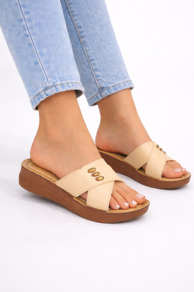 Wordex Sue 1454 Soft Padded Sole Cross Women's Daily Outdoor Slippers