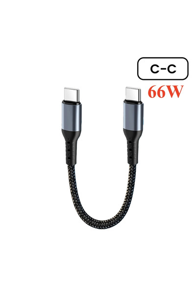 Choice كابل USB من النوع C بطول 0.25 متر، 66 وات و6 أمبير، من النوع C إلى الن...