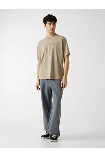 Guess Azha Crew Neck Large Size Men's Gray T-Shirt Z4Bi02I3Z14-G9I0