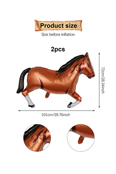 Choice Other 2pcs 2/4pcs white/black/brown horse foil balloons for birthday p...