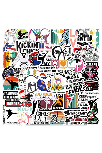 Choice 50 قطعة من ملصقات تايكوندو وكونغ فو جرافيتي رائعة مقاومة للماء، إبداعي...