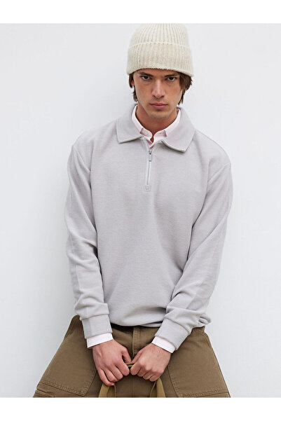 LC Waikiki Gray Polo Neck Men's Sweatshirt