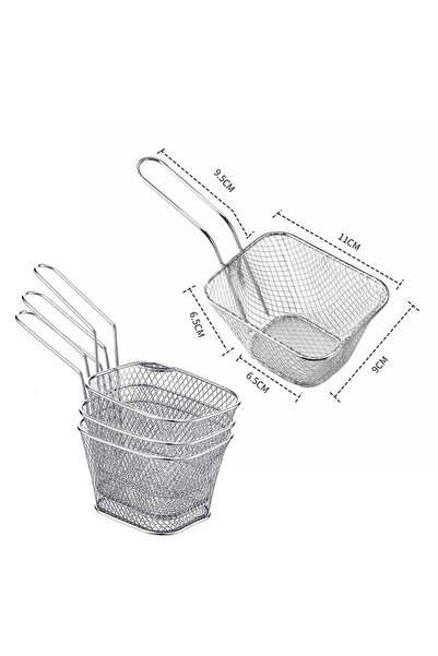 Choice1 M 4Pcs Mini Square Fry Basket Stainless Steel French Fries Fry Basket...