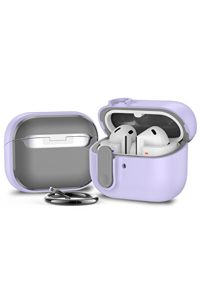 Choice جراب حماية فاخر مقاوم للصدمات لسماعات Buds 3، مزود بقفل أمان بنفسجي، م...