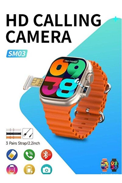 Modio SM03 Smartwatch with SIM Card Support & Built-in Camera – Stylish Digit...