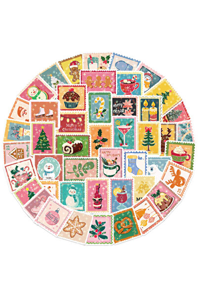 Choice 50 قطعة من ملصقات طوابع عيد الميلاد الكرتونية الزاهية للهواتف المحمولة...