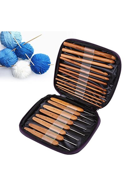 Choice 1 20pcs Bamboo Crochet Hooks Set Weave Craft Yarn Sewing Tools Knittin...