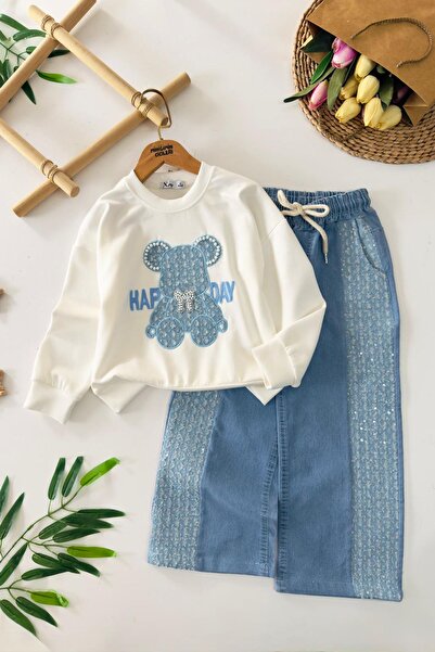 Minigimin Cicileri My Little One's Cicileri Happy Day Sequin Detailed Girls' ...