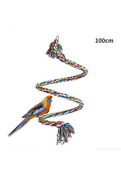 Choice1 100cm Bird Toy Spiral Cotton Rope Chewing Bar Parrot Swing Climbing S...