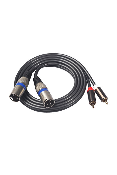 VODOOL 1.5m Dual XLR Male To Dual RCA Male Audio Line Black Audio Cable Adapt...