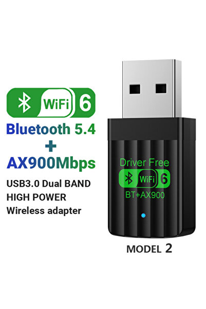 Choice1 Model 2 Mini AX900 Wifi 6 BT5.4 Adapter USB Network Card 2.4G/5GHz Du...