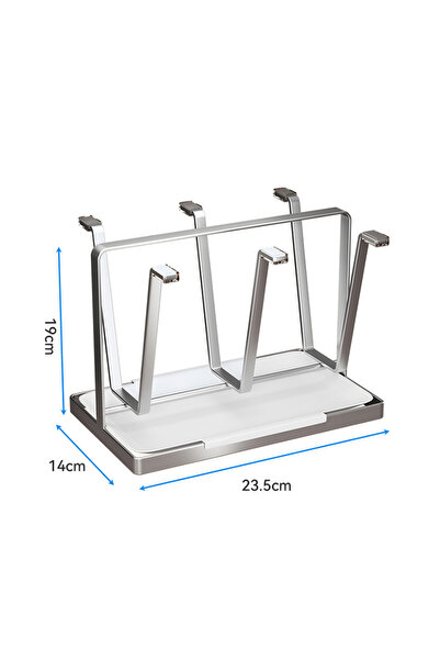 Choice حامل أكواب من الفولاذ المقاوم للصدأ بلون فضي مع صينية ماء، حامل أكواب ...