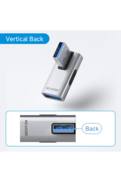 Choice محول هاجيبس USB 3.2 عمودي على شكل حرف L، موصل USB A ذكر إلى أنثى بزاوي...