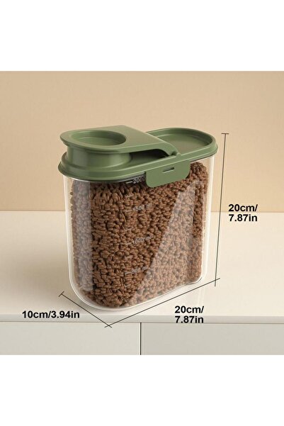 Choice Green 2L Airtight Dog Food Storage Container Transparent Dust-proof An...