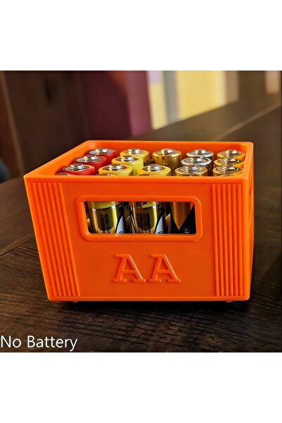 Choice AA Orange 3D Printed AAA/AA Battery Storage Box - Large Capacity, 30/2...