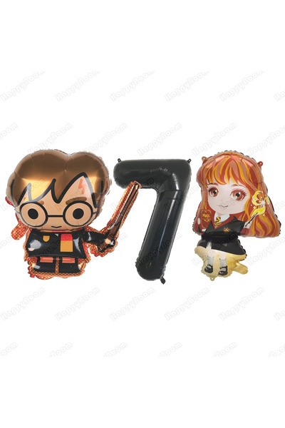 Miniso كما هو موضح، مجموعة بالونات هاري بوتر (3 قطع) - زينة لحفلات أعياد ميلا...