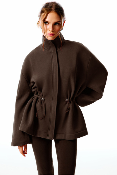 Love On Friday SELINA Fermuarlı Sweatshirt (Kahverengi)