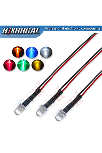 Choice37 5MM Orange (12V) 10PCS DC 3V 6V 12V 24V Pre Wired 3mm 5mm LED Light ...