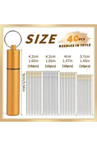 Choice1 40pcs Self Threading Needles Easy Threading Stainless Steel Needles f...