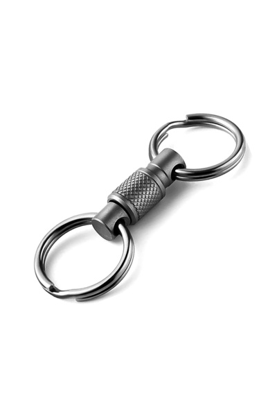Choice1 حامل مفاتيح من سبائك التيتانيوم الرمادية، قابل للإزالة، يدور 360 درجة...