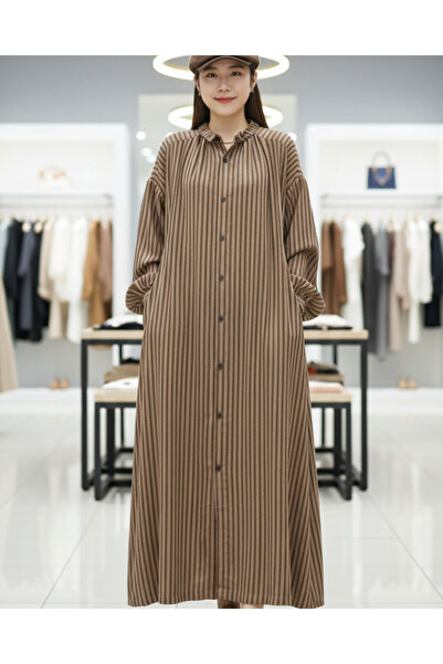 StepIntex Vertical striped double-layered dress, 2026 autumn new style