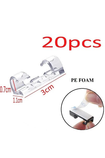 Choice Clip Clear 20Pcs 20/40PCS Cable Organizer Clips Cable Management Wire ...