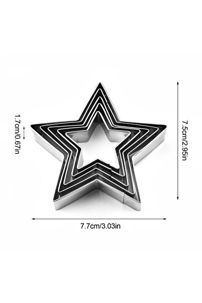 Choice 5pcs 5Pcs/set Star Cookie Cutters Set Fondant Molds Stainless Steel Pa...