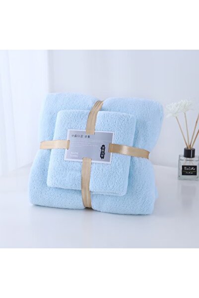 Choice مجموعة مناشف حمام زرقاء من قطعتين فائقة النعومة وعالية الامتصاص وسريعة...