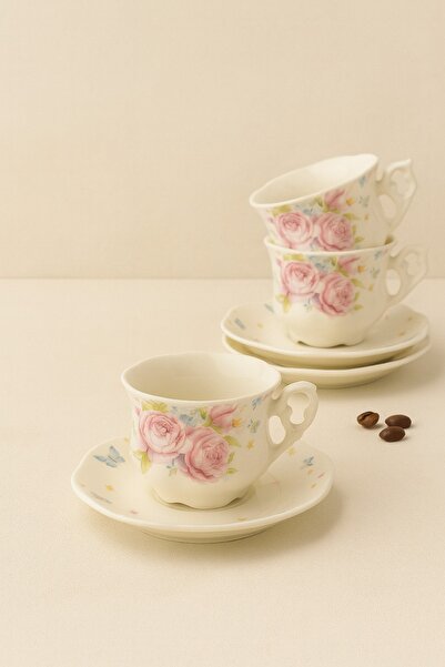 KAMPANYALI CVS 6 Kişilik 12 Parça Porselen Fincan Takımı | Kahve Fincanı Seti...