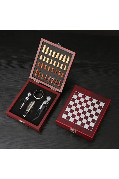 Choice طقم فتاحة نبيذ أحمر مع رقعة شطرنج، طقم إكسسوارات نبيذ من 4 قطع، مناسب ...