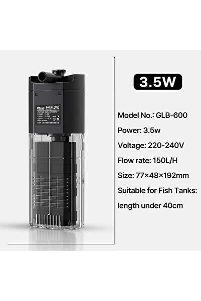 Choice1 فلتر حوض السمك 3.5 واط، 4 في 1 لتنقية المياه ومضخة تدوير صغيرة مدمجة ...