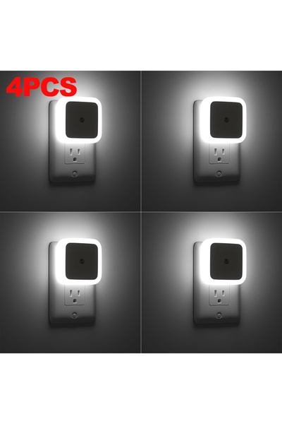 Choice European plug White Light 4PCS 1-8pcs LED Night Light,Plug in Night La...