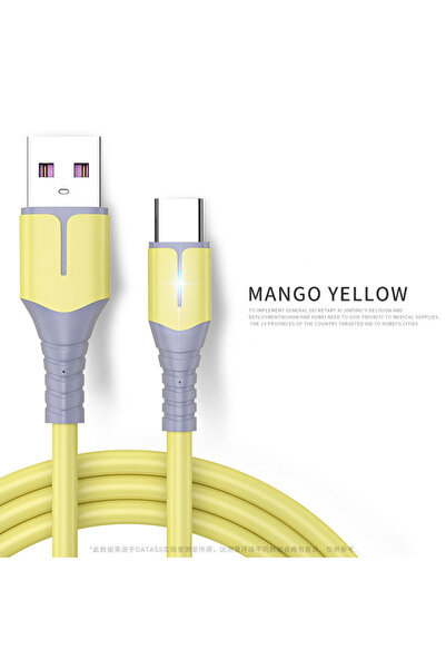 Choice 1m Yellow Type C 5A USB C Cable Liquid Silicone Fast Charging Phone Ch...