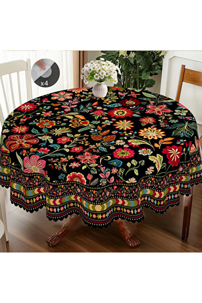 Choice Round (152)Cm Bx027 1 Piece of Bohemian Retro Farmhouse Style Tableclo...