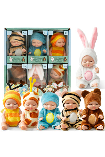 Choice1 مجموعة من 6 دمى أطفال صغيرة بتصميمات حيوانات، دمى أطفال صغيرة لطيفة م...