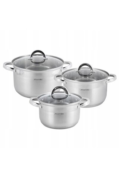 Kamille Stainless Steel Pot Set, 6 Pieces