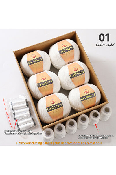 Choice 01 Milk White 300g of High-Quality mere Yarn with Free Accessory Yarn,...