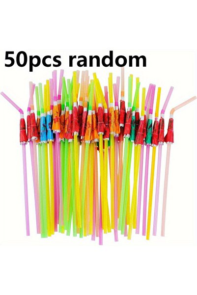Choice 50pcs 20/50pcs 9.45" Colorful Drink Straw Umbrellas - Cocktail Stirrer...