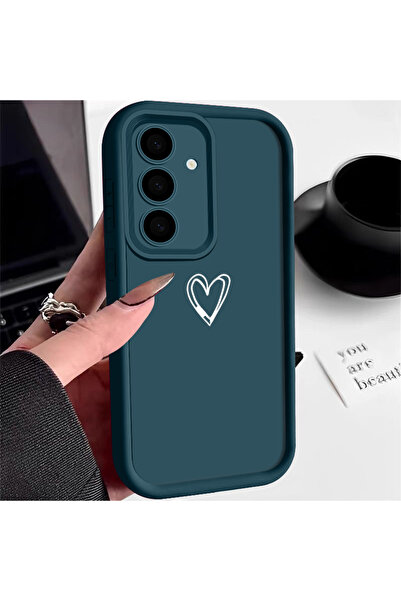 Choice جراب ناعم أزرق اللون على شكل قلب لهاتف سامسونج S25 ألترا A524، متوافق ...