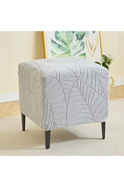 Choice A4 Stool Cover Jacquard Square Ottoman Stool Cover Elastic All-inclusi...